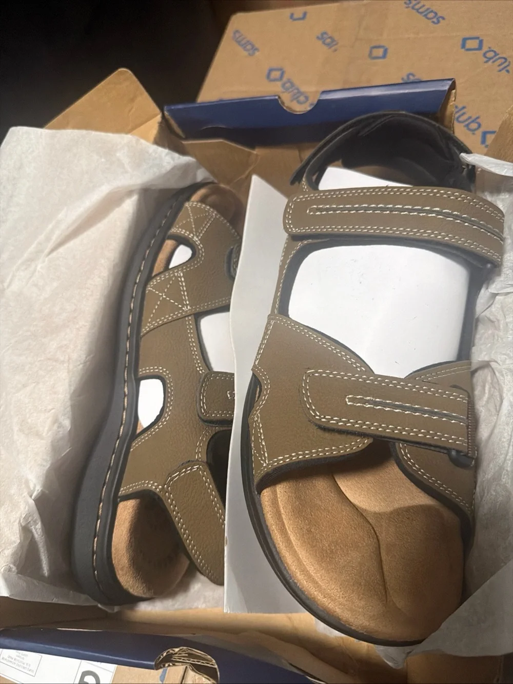 Dockers Newpage Casual Comfort Outdoor Adjustable Sandal Dark Tan Mens Size 11